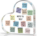 Note to Self Motivational Decor - Office Acrylic Heart Gift Therapy Mental Health Print Decorations for School Counseling Office Therapy Desktop Art Decoration School Counselor, Therapist Office Gifts