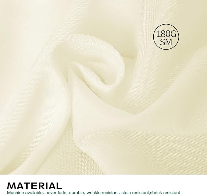 Surmente Beige Tablecloth 60 x 102-inch Rectangular Polyester Table Cloth for Weddings, Banquets, or Restaurants