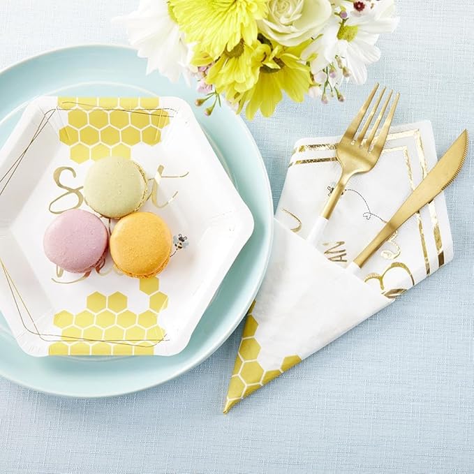 Kate Aspen Sweet as Can Bee 62 Piece Party Tableware Set (16 Guests)