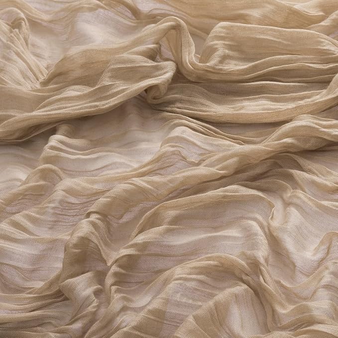 MLMW 10 Pack Fall Table Runner Boho Nude Brown Cheesecloth Table Runner Autumn Gauze Rustic Tan Cheese Cloth 160 inch 13.3ft for Thanksgiving Wedding Party Baby Bridal Shower Birthday