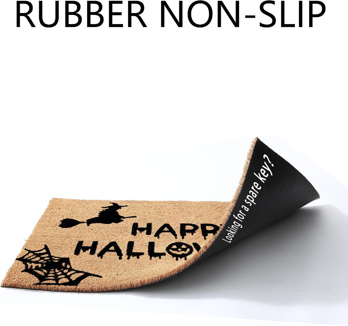Homydecor Halloween Decor Doormat Combo Set, 100 Percent Coco Coir Welcome Ma...