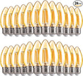 FLSNT 40W Equivalent LED Chandelier Light Bulbs, Dimmable Amber LED B11 E26 Candelabra Base Bulbs, 2200K Warm White, 330LM, 24 Pack UL,CA65 Listed.
