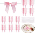 50 Pcs Pink Mini Bows 2.75 Inch Twist Tie Bows, Pink Bows for Gift Wrapping | Satin Ribbon Bows for DIY Crafts, Party Decorations, Baby Shower, Birthday, Wedding Decor, Gift Bags
