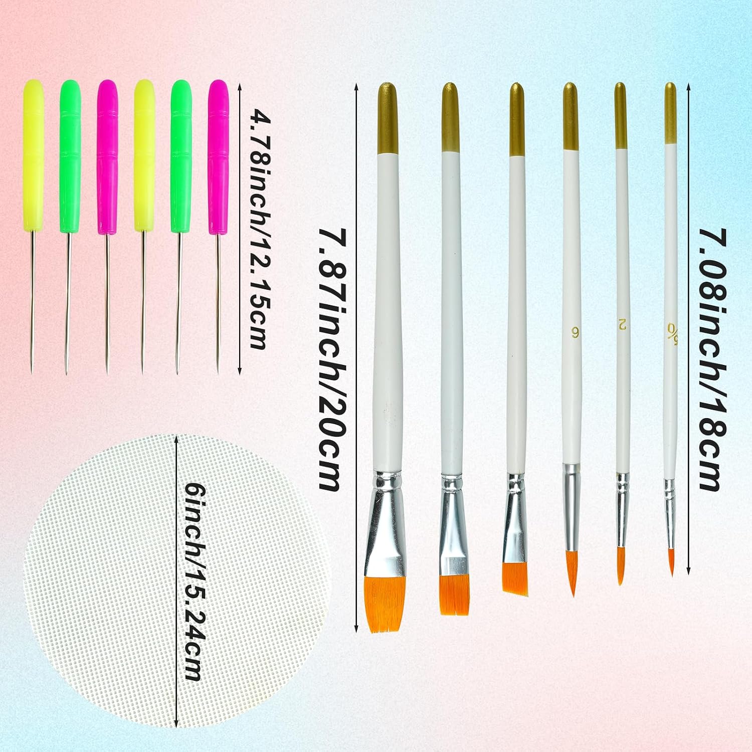 16 Pcs Cookie Decorating Kit Cookie Turntable Decorating Supplies with 2 Acrylic Turntable 6 Scribe Needle and 2 Silicone Mesh Mats 6 Decoration Brushes