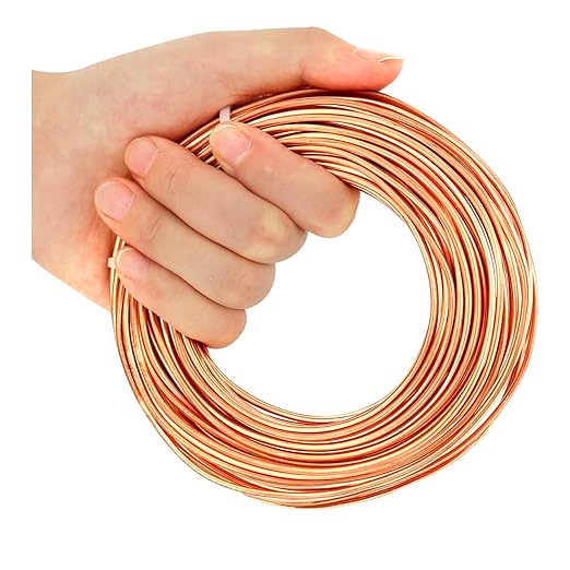 12 Gauge/ 2.0 mm 49 Feet 1 Pound 99.9% Dead Soft Copper Wire for Electroculture Gardening, Jewelry Making, Beading, Science Projects, DIY Artwork