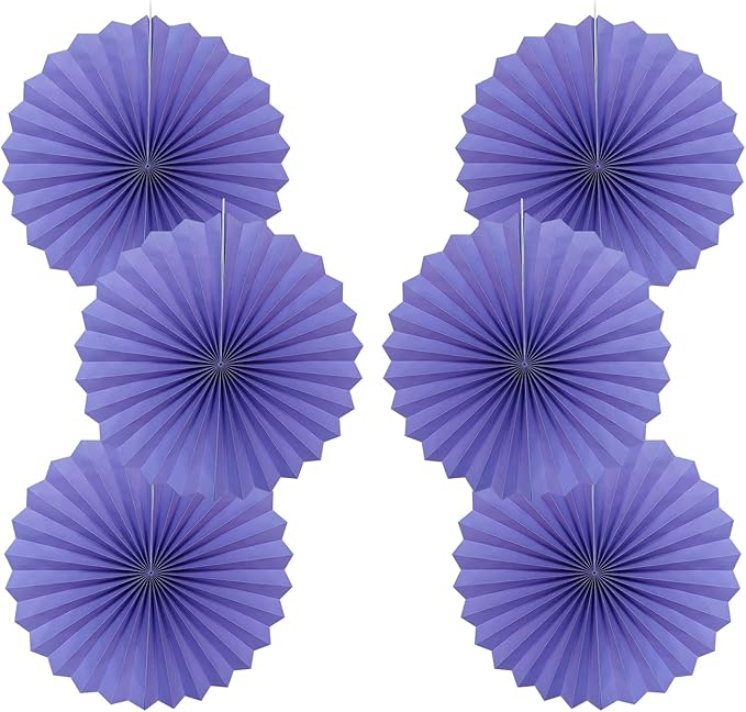 BARTHEW Purple Party Decorations,Purple Bridal Shower Decorations,Halloween Decor Events Accessories,Retirement Decorations Paper Fans Bulk 16in,Anniversary for 30 Color DIY Set(Purple)