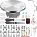 ANSLYQA Cake Decorating Kit, 237 Pcs Baking Tools | Aluminium Cake Turntable, Leveler, 24 Numbered Icing Tips, 2 Spatulas, 3 Scrapers, 50 Cupcake Liners, 100 Pastry Bags & More