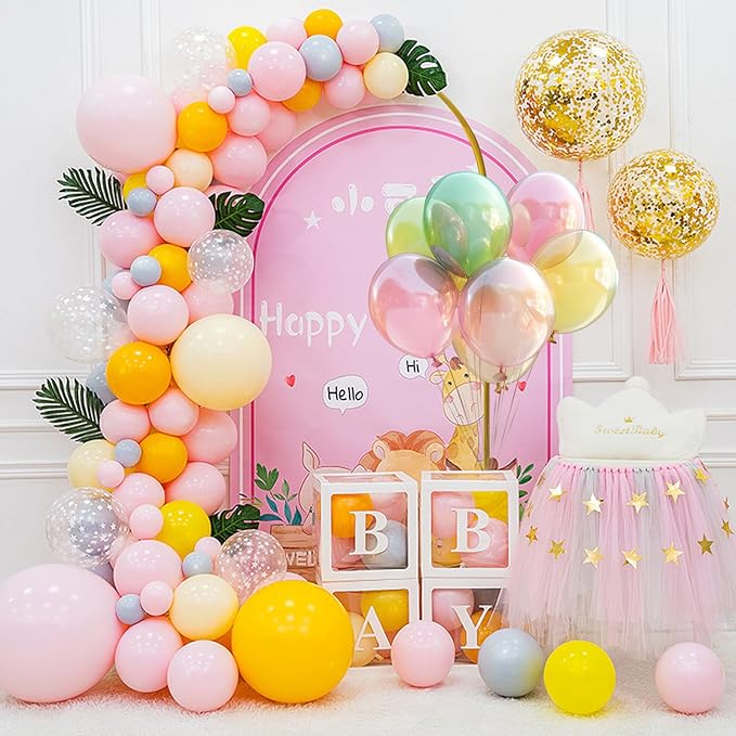 U+U 7.2FT Arch Backdrop Stand, Gold Arch Stand for Wedding Birthday Party Bridal Baby Shower Balloon Arch Decoration