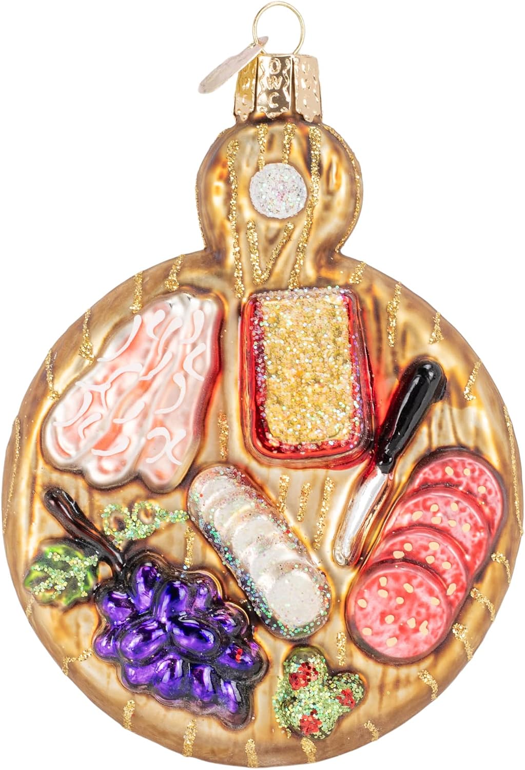 Old World Christmas Charcuterie Board Glass Blown Ornament for Christmas Tree, Handcrafted Holiday Decoration, Food Collection