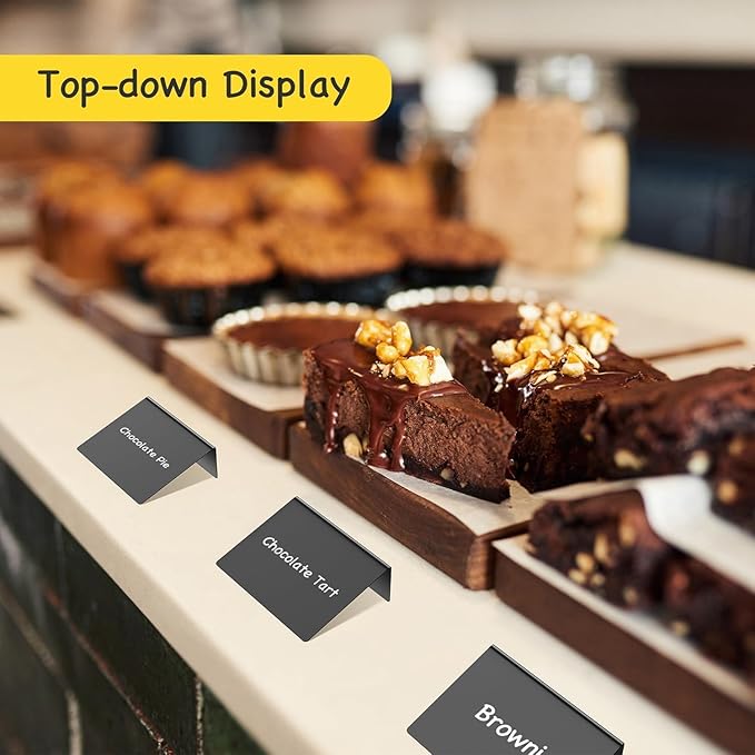 PigPotParty 18 Pcs 4"x3" Mini Food Labels for Party Buffet - Mini Chalkboard Signs for Food Display - Food Labels - Table Name Tags - Wedding Place Cards - Include 2 Wet Erase Markers