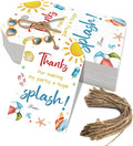 50pcs Summer Beach Thank You Tags for Swimming Themed Party Favors, Summer Gift Label for Hawaiian and Beach Party Decoration (Beach)