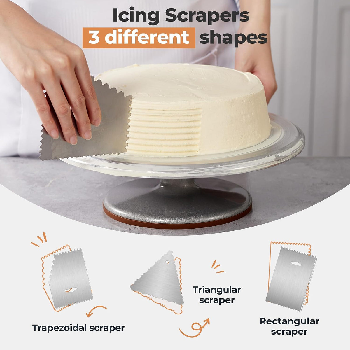 Kootek 12" Aluminum Cake Turntable Set, Rotating Cake Stand for Decorating