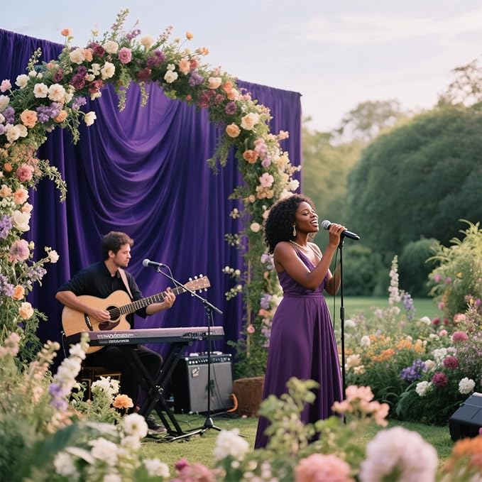 Sugargirl 10x10FT Purple Backdrop Curtains Polyester Photo Backdrop Drapes Curtains 2 Panels with Rod Pockets for Party Birthday Wedding Photography Home Decoration