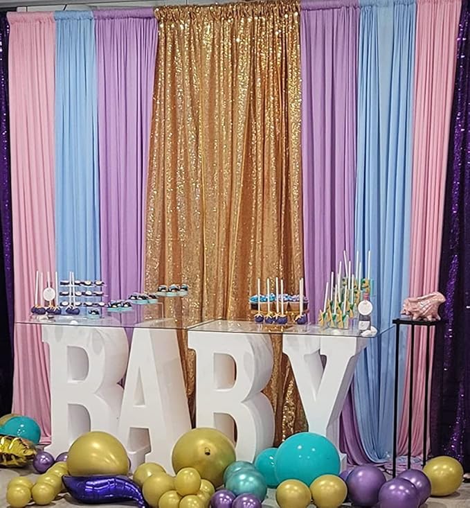 Gold Sequin Backdrop,5FT x 7FT Sequin Photography Backdrop Curtain for Party Decoration