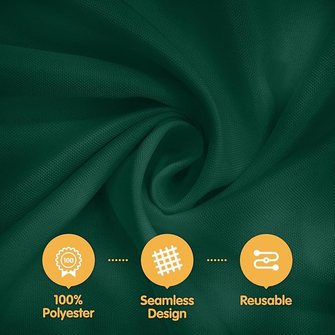 BRILLMAX 4 Pack Hunter Green Tablecloths for 8 Foot Rectangle Tables 90 x 156 Inch - 8ft Rectangular Bulk Linen Polyester Fabric Washable Cloth Cover for Wedding Reception Banquet Birthday Party