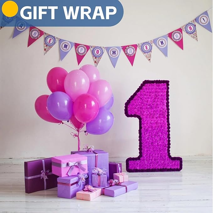 Purple Wrapping Paper, 15"x900" (75FT) Art Craft Construction Bulletin Board Decorative Paper Roll for Mother's Day Birthday Mardi Gras Anniversary Wedding Bouquet Flower Gift Wrap Floral Supplies