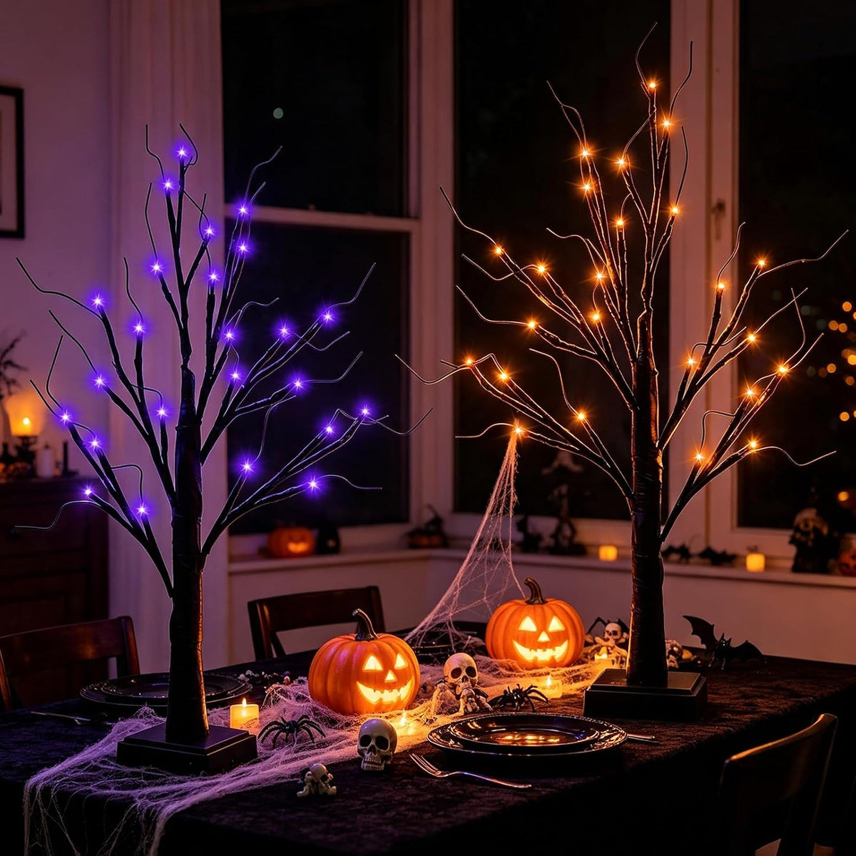 halloween decorations 2 pack 24 inch color-changing halloween showing dimensions
