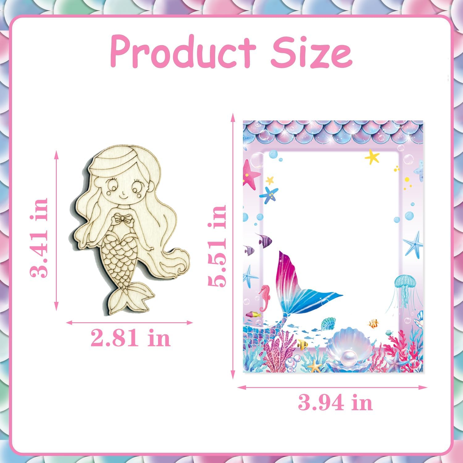12PCS Mermaid Party Favors- DIY Mermaid Wood Painting Kits with Art Supplies – Fun Thank You Gifts, Birthday party& Goodie Bag Stuffers