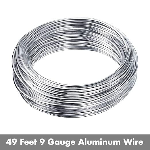 Aluminum Wire, Anezus 9 Gauge 12 Gauge 18 Gauge Bendable Metal Wire Armature Aluminum Craft Wire for Wreath Making Beading Floral (Silver, 3 mm Thickness)