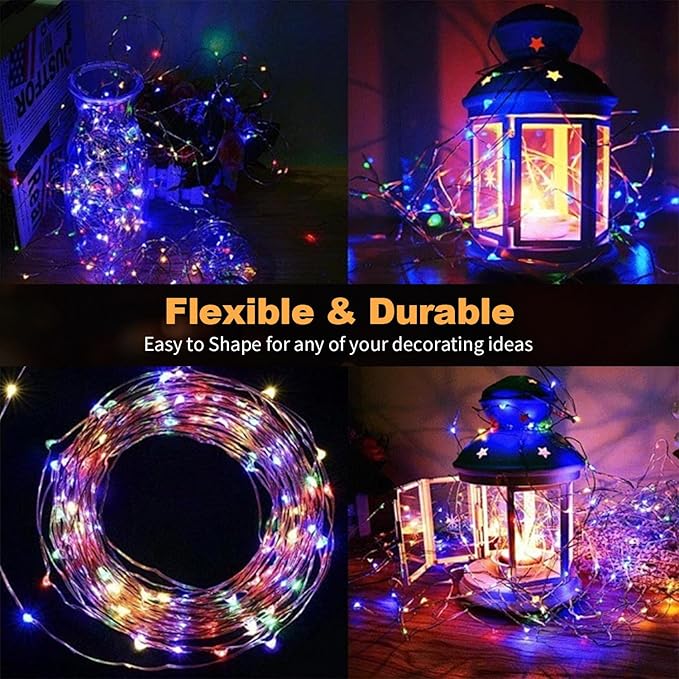 20 Pack Multi-Color LED Fairy Lights Battery Operated,7FT 20 LED Waterproof Mini Twinkle String Lights Battery Powered for Christmas Mason Jars Party,Multicolor