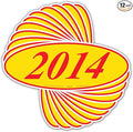 EZ-Line Oval Model Windshield Year Stickers for Car Windows Red and Yellow Large Vinyl Dealership Supplies 1 Dozen Pro Pack (2014)