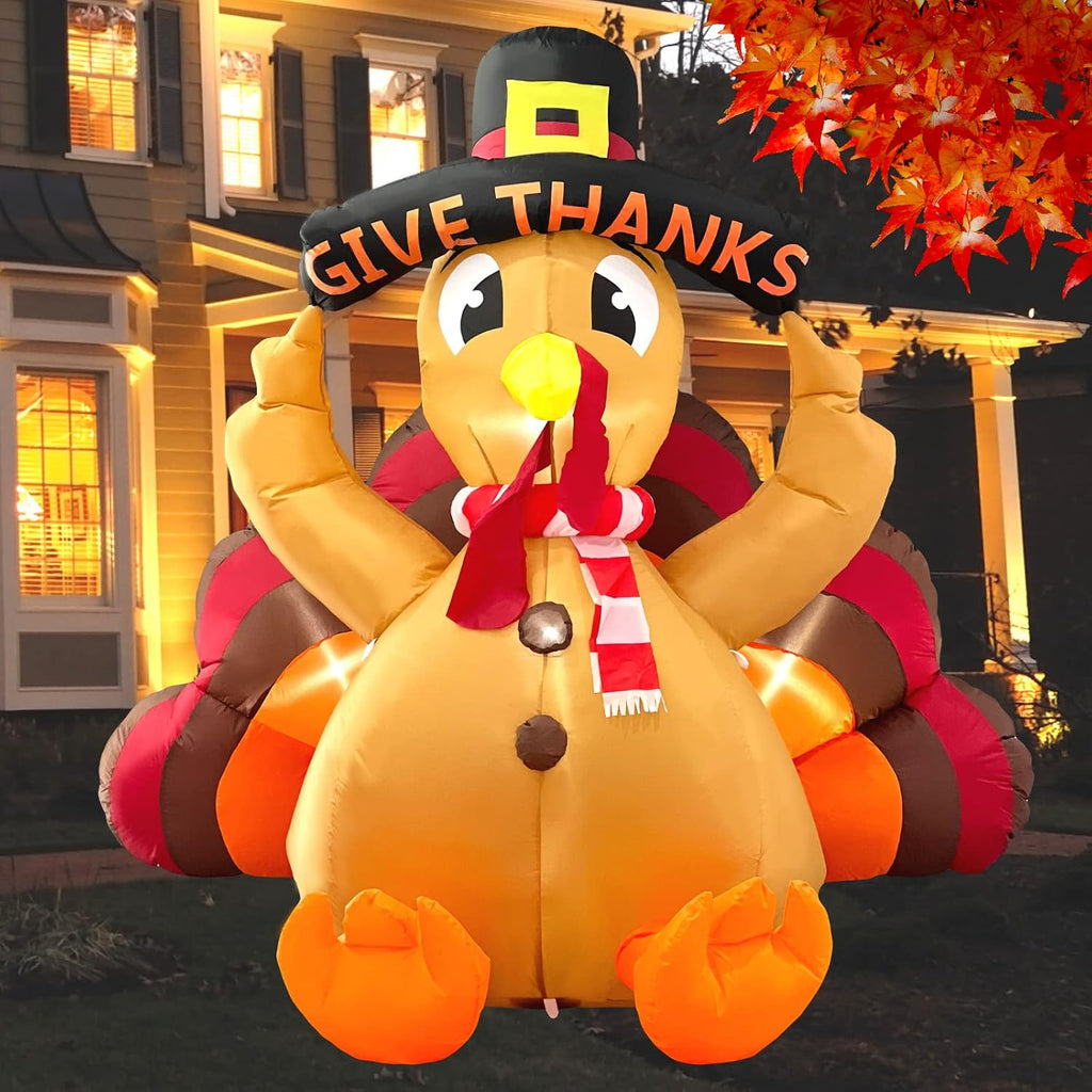thanksgiving inflatable turkey lawn decoration 6ft giant blow, main product view
