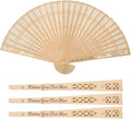100Pcs Wedding Fans Personalized Folding Hand Fans Custom Sandalwood Wedding Fans with Organza Bags Wedding Party Favor Wedding Fans for Guests (50)