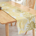 Monstera Leaf Table Runner – Elegant Fabric Table Centerpiece, Machine Washable, Gold or Green, 71"/83"/94" Length, 13" Width (Gold/83)