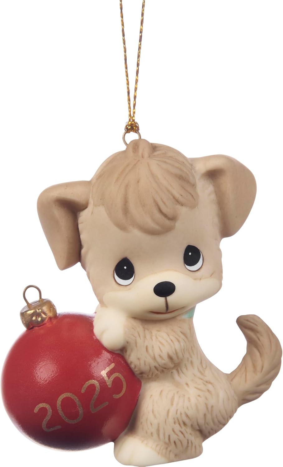 Precious Moments Howl-iday Cheer 2025 Dated Dog Ornament – Bisque Porcelain Christmas Keepsake – 251008