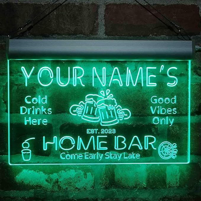 ADVPRO Personalized Your Name Custom Home Bar Beer Established Year Single Color LED Neon Sign 12 x 8.5 Inches st4s32-p11-tm-g