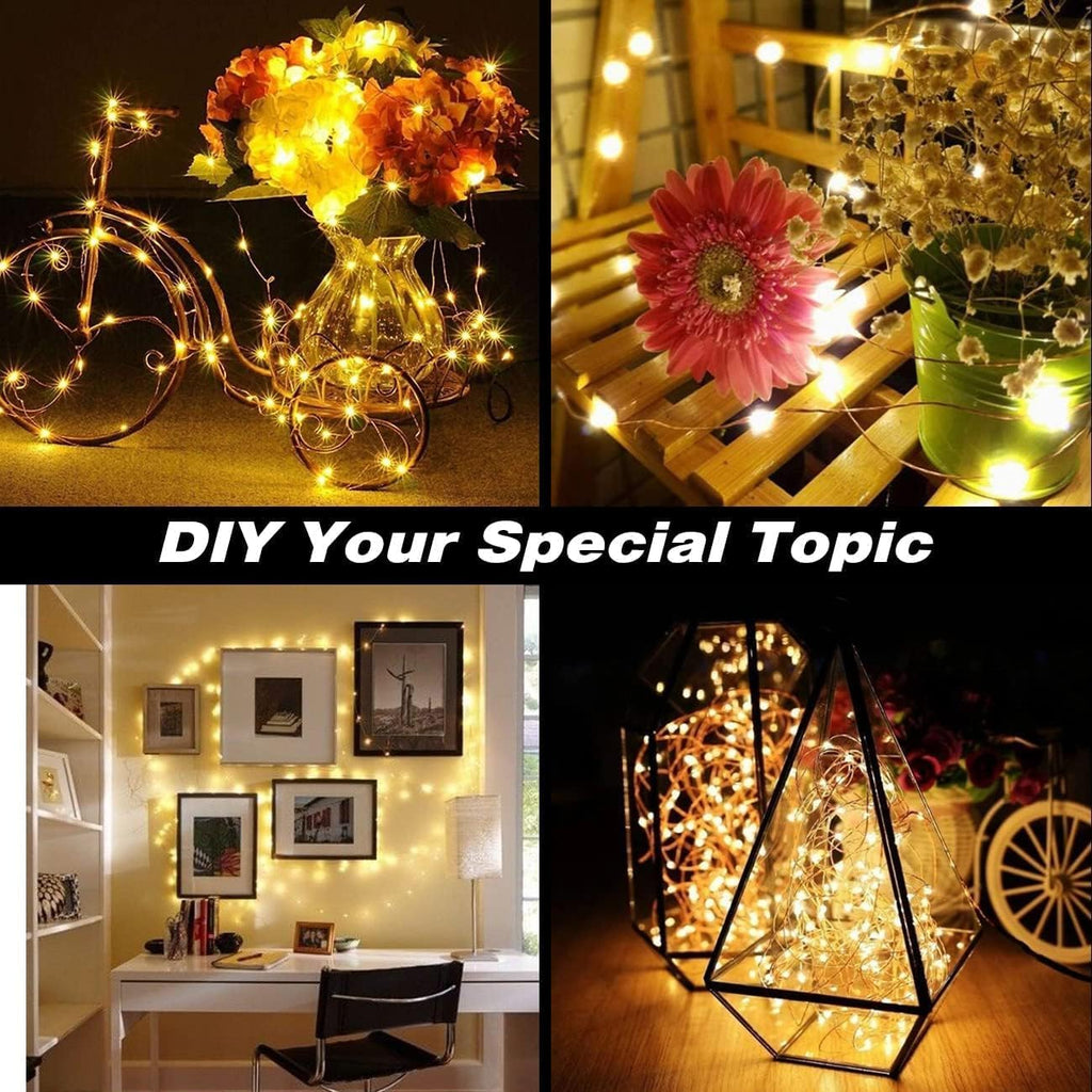 Fairy Lights Plug in,33Ft 100 LEDs Copper Lights Warm White,Christmas Lights Indoor Outdoor,Led Fairy String Lights for Bedroom Party Wedding Patio Christmas Tree Decoration