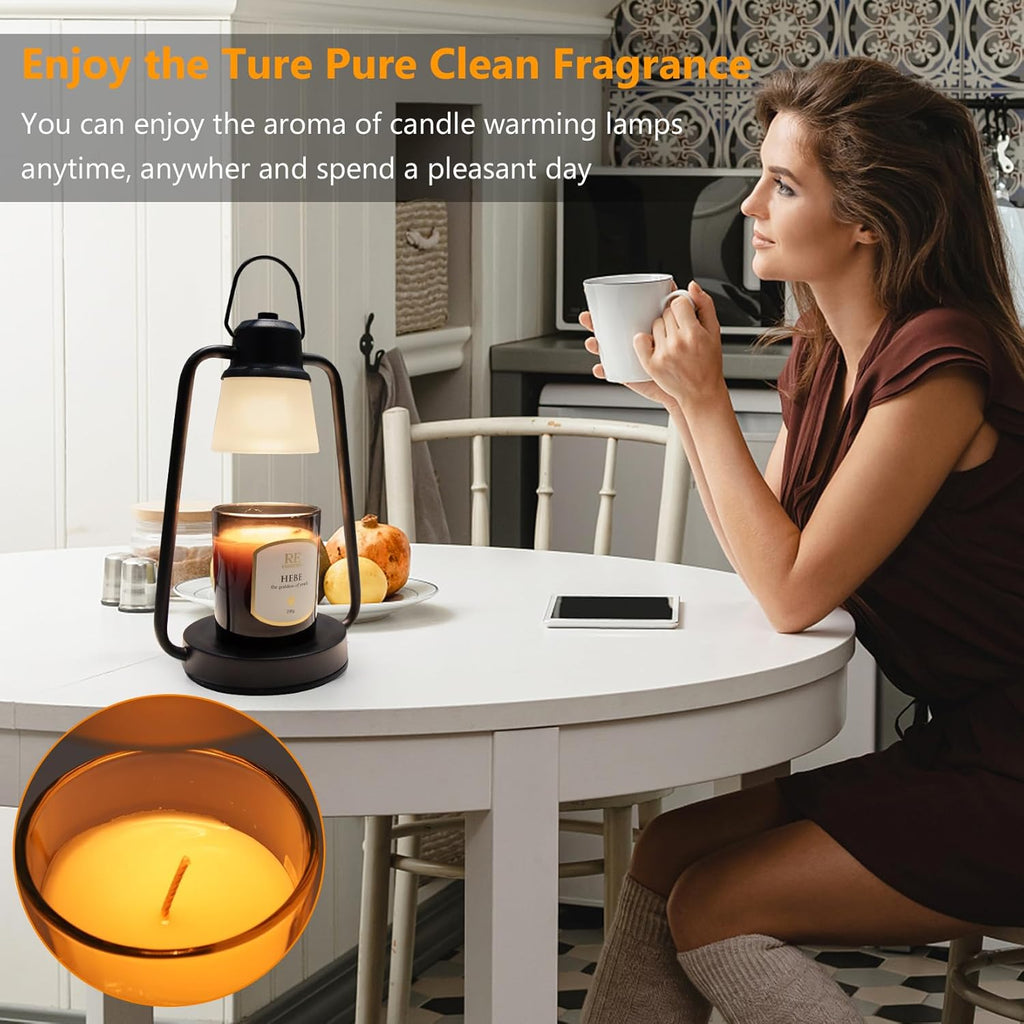 Candle Warmer Lamp with Timer Dimmer - Birthday Gifts for Women, Electric Wax Melt Warmer Lamp for Jar Candles, Vintage Candle Lamp Warmer with 2 Bulbs, House Warming Gifts New Home Decor
