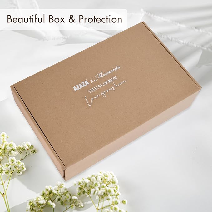 50 Pack Pre-Folded Vellum Jackets For 5x7 Invitations,AZAZA Translucent Invitation Sleeves,115GSM Vellum Jackets 5x7, Wedding Invitation Accessories, For Weddings Birthdays Baby Showers,Elegant Pearl