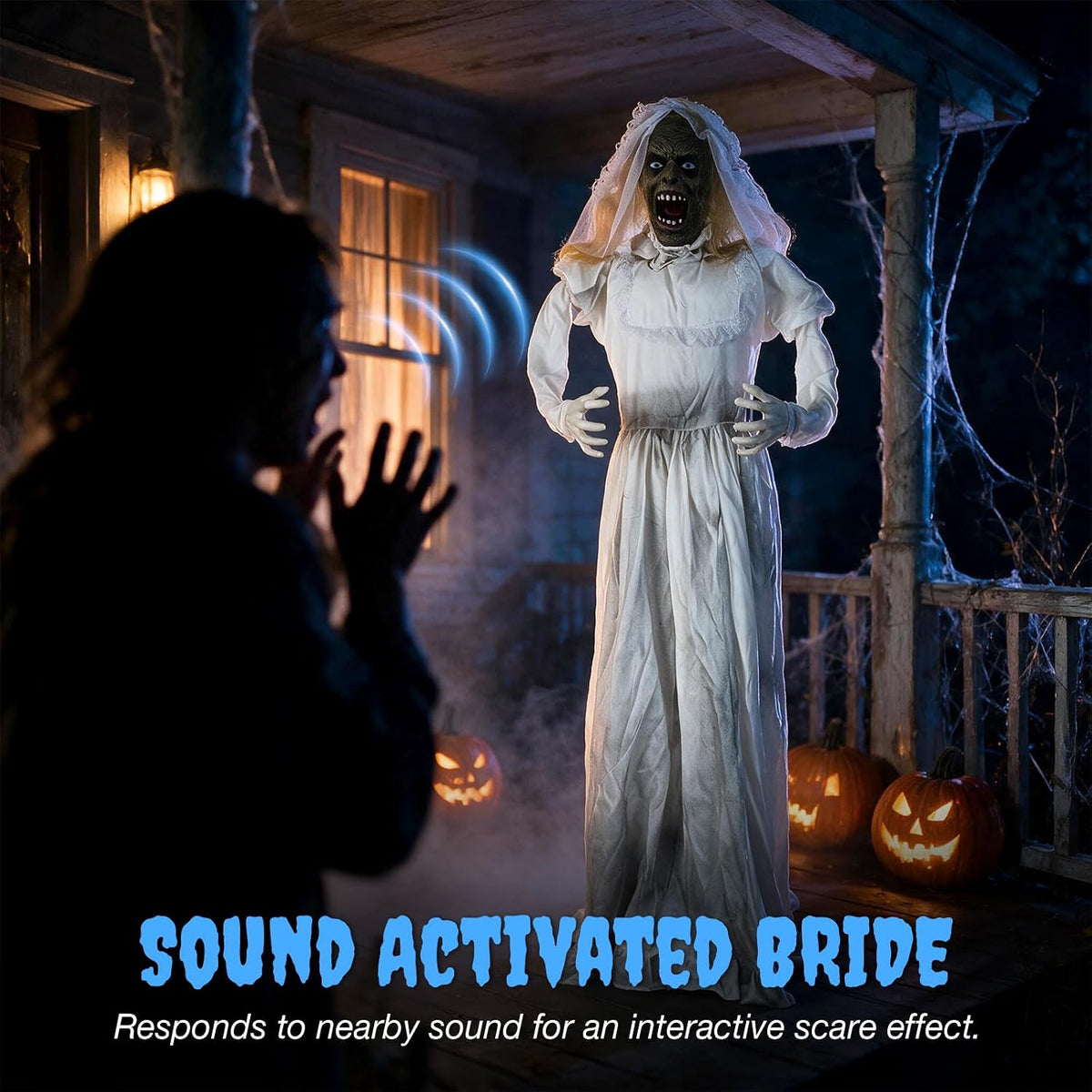 5.5FT Ghost Bride Halloween Animatronics Outdoor Decoration