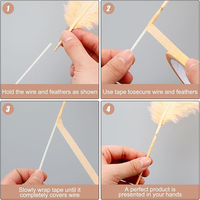 Yuxung 6 Sets Wedding Table Centerpiece Accessories Including 159 Pieces Natural Ostrich Feather Bulk Plastic Vases and Beads Necklaces for Wedding Home Party Centerpiece Supplies(Champagne)