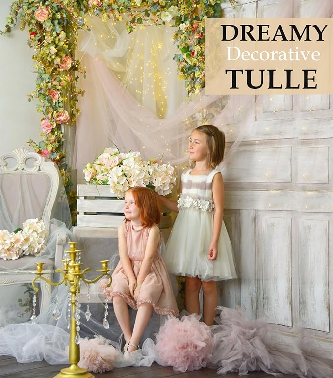 Black Tulle Fabric Roll, 54" x 40 Yards (120FT) Tulle for Halloween Decoration DIY Tutu Party Backdrop Baby Shower Table Skirts Gift Wrapping