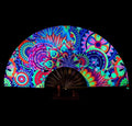 Amajiji Rave Folding Hand Fan Popping Fans for Line Dancing, Large Clacking Fans Clap Fan for Boots On The Ground Dance,Party,Decoration,Festival (Fantasy Flowers)