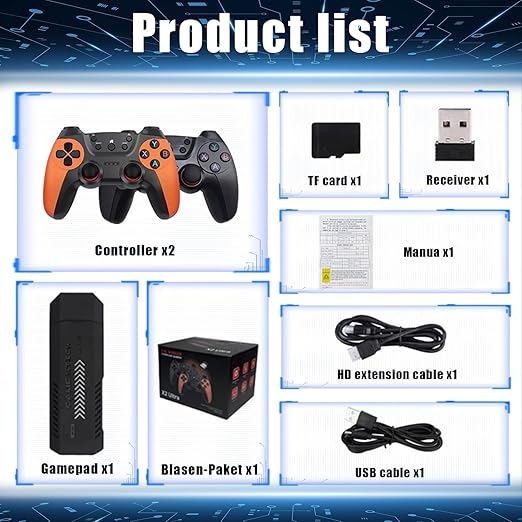 X2 Ultra Retro Game Stick 4K 64/128/256G 35000/40000/58000 Games, 2.4G Controllers HD Output Plug and Play Video Gaming Console, Nostalgia Stick for TV (128G)