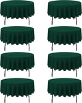 BRILLMAX 8 Pack Hunter Green Round Tablecloths 90 Inch - Circle Bulk Linen Polyester Fabric Washable Table Cloth Cover for Wedding Reception Banquet Birthday Party Buffet Restaurant