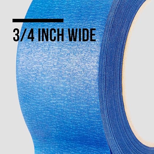 Lichamp 10 Pack Blue Painters Tape 3/4 inch, Blue Masking Tape Bulk Multi Pack, 0.75 inch x 55 Yards x 10 Rolls (550 Total Yards)