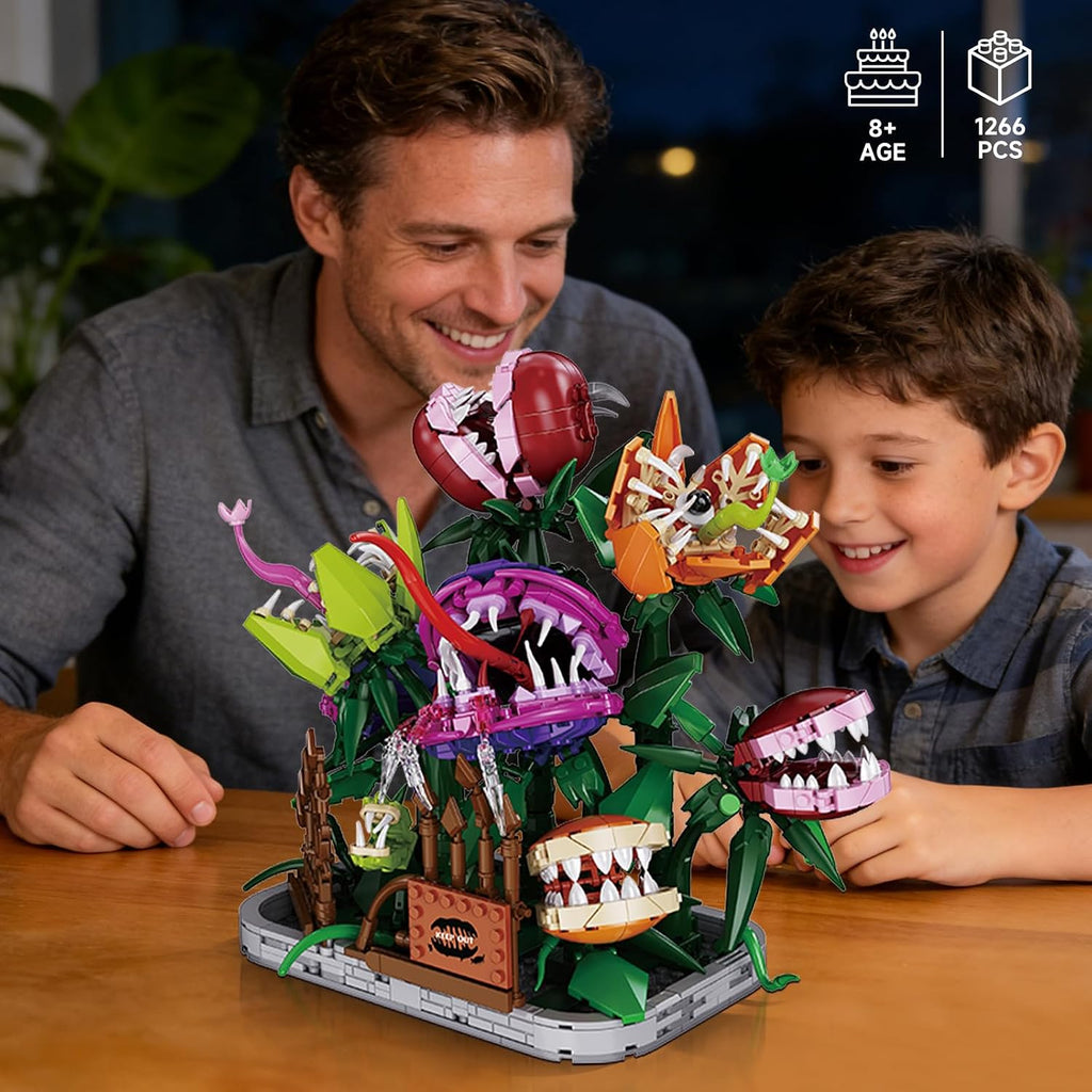 audrey 2 piranha plant building block set 1266pcs, close-up detail