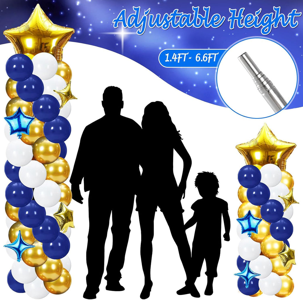 gejoy 110 pcs blue and gold balloon arch, side view