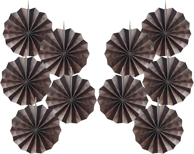 Coffee Party Decorations,Coffee Birthday Decorations,Party Events Accessories,Coffee Themed Party Decorations,Coffee Party,Friends Themed Party 8in Hanging Paper Fans 30 Color DIY Set(Coffee))
