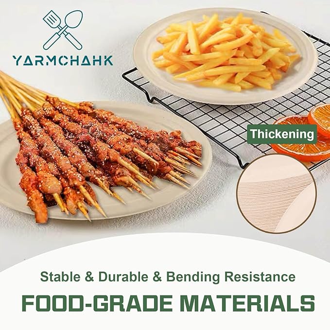 Disposable Paper Plates, 6 inch Heavy Duty Paper Plate, Soak and Cut Proof, Natural Biodegradable Bagasse Plates for Microwave, Dinner, Party, Picnic,125 Pack