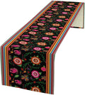 Mexican Table Runner,Colorful Flowers Cinco De Mayo Decor Table Runner for Kitchen Dining Table Home Party Decoration 13x60 Inch