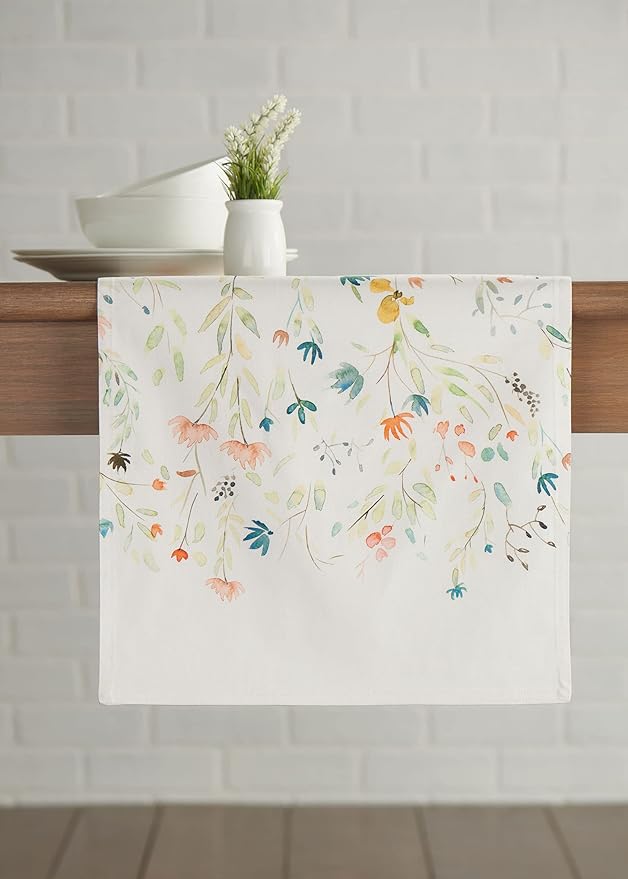 Maison d' Hermine Table Runner 100% Cotton Double Layer Table Runners 108 inches Long Decorative for Home Kitchen Dining Party Baby Shower Wedding Bridal Shower Spring Summer (Colmar, 14.50" x 108")
