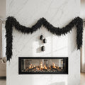 9 ft halloween cedar garland, black real touch, main product view