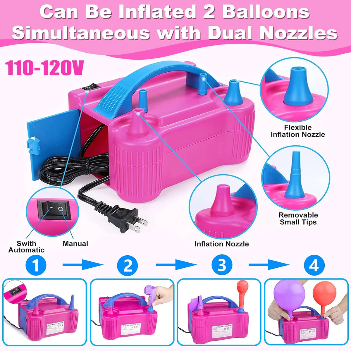 balloon arch kit and balloon pump electric, 10ft, close-up detail