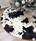 36 Inch Cow Faux Fur Christmas Tree Skirt Holiday Decor for Xmas Tree, Festive Party, Home Decorations