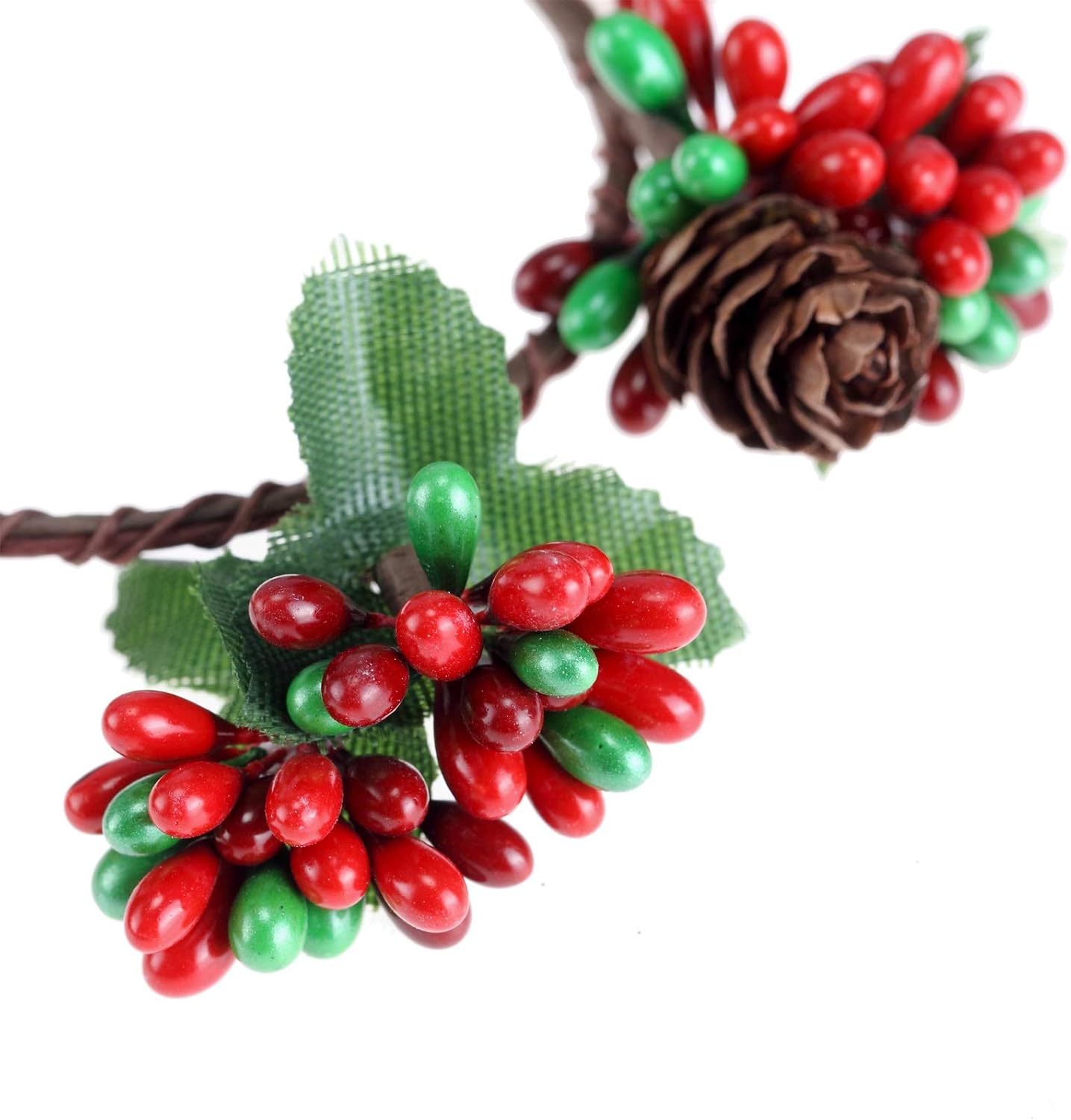 BinaryABC Christmas Candle Rings Wreaths,Red Berry Candle Rings,Christmas Candle Holder Rings,Christams Decorations,2Pcs(Internal Diameter About 2.36in)